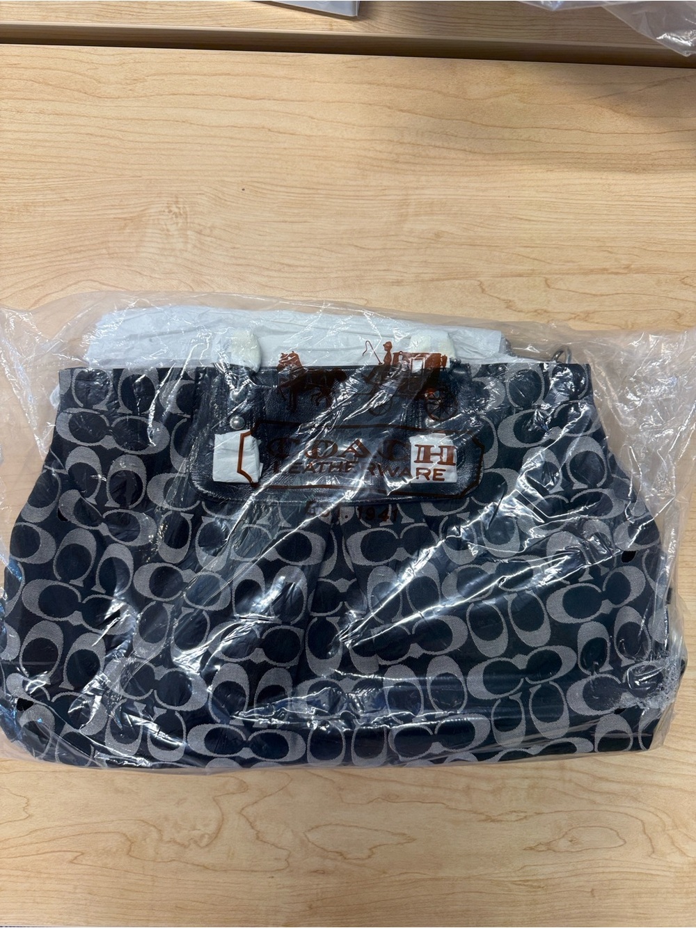 Coach carryall bag with coach stamp pattern. NWT. - Picture 2 of 9